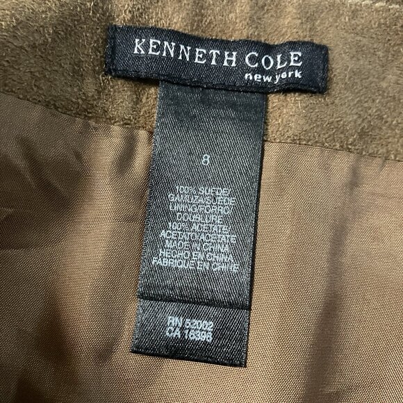 Kenneth Cole Suede Leather Patchwork Mini Skirt Womens 8 Y2K Gilmore Friends - Picture 3 of 10